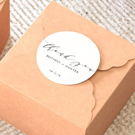 White Simple Elegant Bedankt voor je huwelijk Ronde Sticker