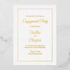 White Simple Fragment Engagement Party Folie Uitnodiging