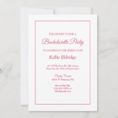 White Simple Framed Bachelorette Party Invitation Kaart (Voorkant)