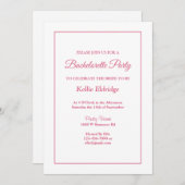 White Simple Framed Bachelorette Party Invitation Kaart (Voorkant / Achterkant)