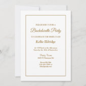 White Simple Framed Bachelorette Party Invitation Kaart (Voorkant)