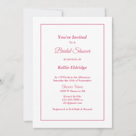 White Simple Framed Bridal Shower-uitnodiging Kaart