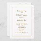White Simple Framed Bridal Shower-uitnodiging Kaart (Voorkant / Achterkant)