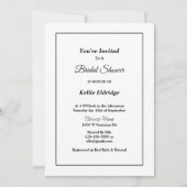 White Simple Framed Bridal Shower-uitnodiging Kaart (Voorkant)