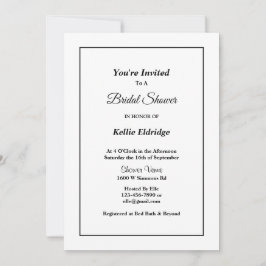 White Simple Framed Bridal Shower-uitnodiging Kaart