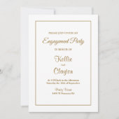 White Simple Framed Engagement Party-uitnodiging Kaart (Voorkant)