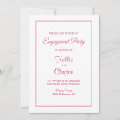 White Simple Framed Engagement Party-uitnodiging Kaart (Voorkant)