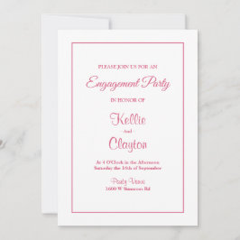 White Simple Framed Engagement Party-uitnodiging Kaart