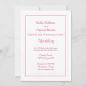 White Simple Framed Wedding Invitation Kaart (Voorkant)