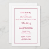 White Simple Framed Wedding Invitation Kaart (Voorkant / Achterkant)