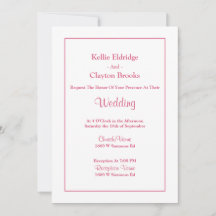 White Simple Framed Wedding Invitation