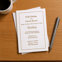 White Simple Framed Wedding Invitation
