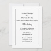 White Simple Framed Wedding Invitation Kaart (Voorkant)