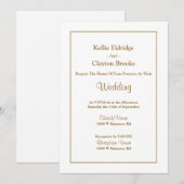 White Simple Framed Wedding Invitation Kaart (Voorkant / Achterkant)