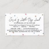 White Simple Hondenras Puppy Grooming Petsitter Visitekaartje (Achterkant)