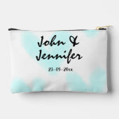 white simple minimal text style wedding blue heart etui (Achterkant)