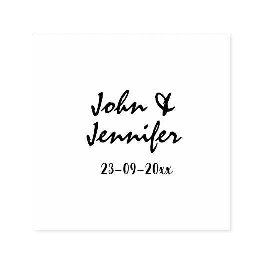 white simple minimal text style wedding blue heart  zelfinktende stempel (Design)