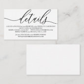 White Simple Modern Add Photo Weddenschap Details Informatiekaartje (Voorkant / Achterkant)