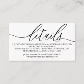 White Simple Modern Add Photo Weddenschap Details Informatiekaartje (Voorkant)