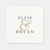 White Simple Modern Elegant Wedding Napkin Servet (Voorkant)