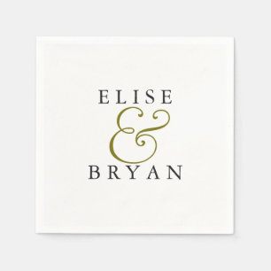 White Simple Modern Elegant Wedding Napkin Servet