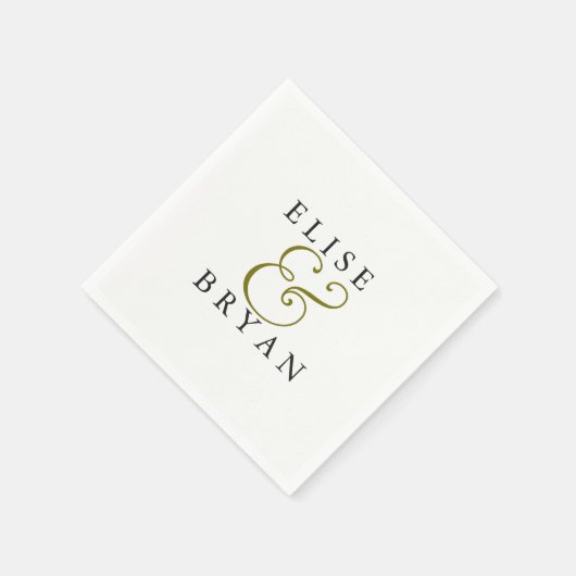 White Simple Modern Elegant Wedding Napkin Servet (Hoek)