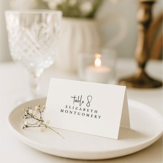 White Simple Modern Wedding Calligraphy Kaart