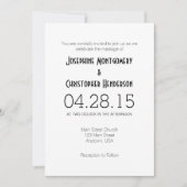 White Simple Modern Wedding Invitation Kaart (Voorkant)