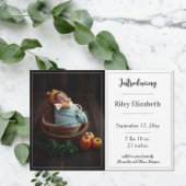 White Simple Photo Birth Announement Aankondiging