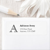 White Simple Plain Monogram Return Address Labels (Insitu)
