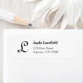White Simple Plain Monogram Return Address Labels (Insitu)