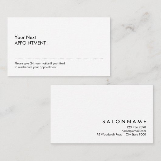 White Simple Professional-benoeming Visitekaartje (Voorkant / Achterkant)