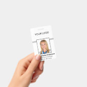 White Simple Professional Employee Custom Photo Badge (Handheld)