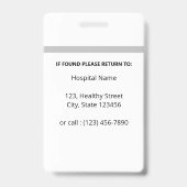 White Simple Professional Employee Custom Photo Badge (Achterkant)