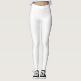 White Simple Solid Leggings