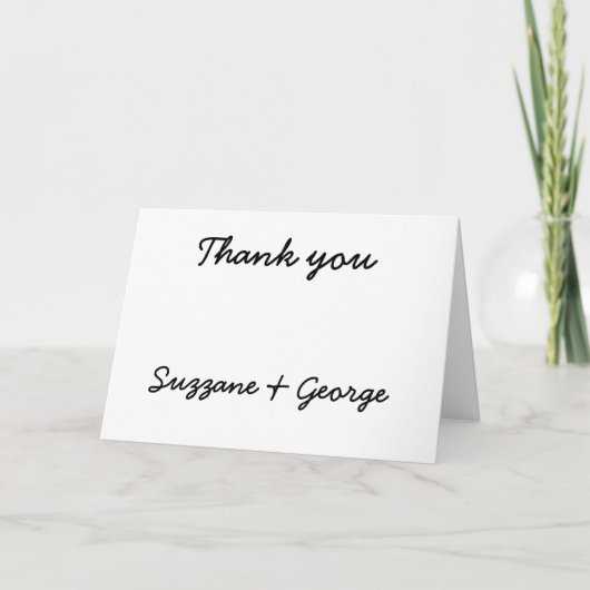 White Simple Thank You Card Bedankkaart (Voorkant)