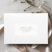 White | Simple Wedding Address Etiket