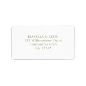 White | Simple Wedding Address Etiket (Voorkant)