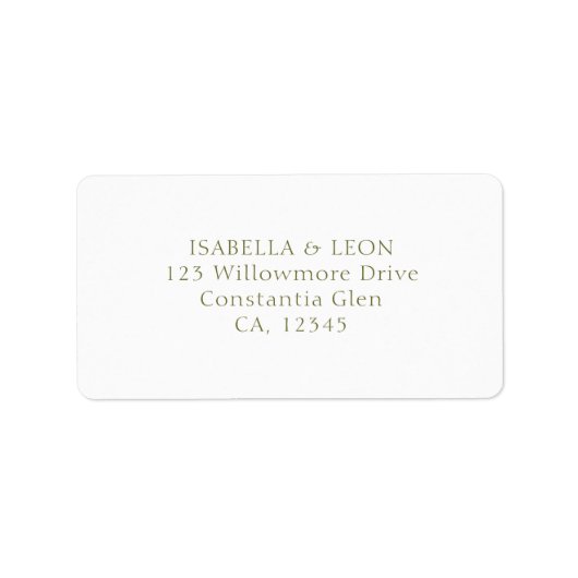 White | Simple Wedding Address Etiket (Voorkant)