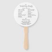 White Simple Wedding Ceremony Programma Handwaaier (Achterkant)