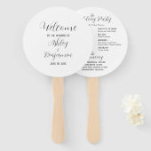 White Simple Wedding Ceremony Programma Handwaaier (Voorkant en achterkant)