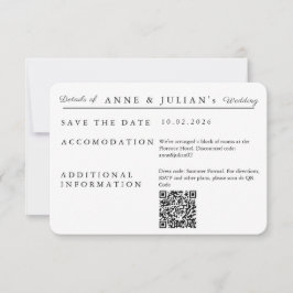 White Simple Wedding Invitation Details Card RSVP Kaartje