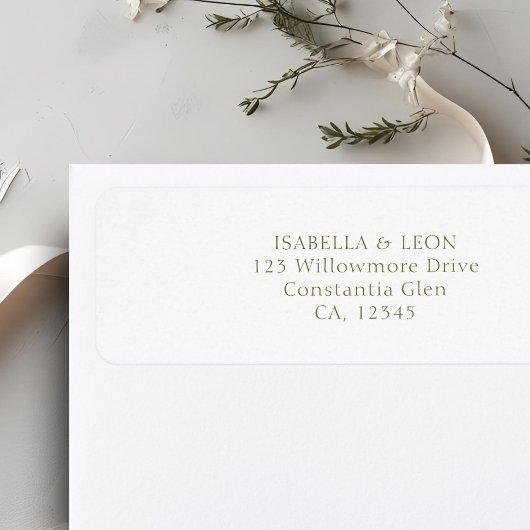 White | Simple Wedding Return Address Etiket