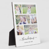 White Six Collage Family Name Calligraphy Fotoplaat (Zijkant)