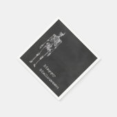 White Skeleton Black Spirit Halloween Party Servetten (Hoek)