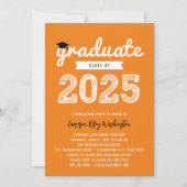 White Sketch Afstuderen Pet Klasse van 2025 Afstud Kaart (Voorkant)