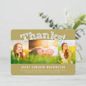 White Sketting Bedankt 3 Foto modern Afstuderen Aankondiging (Staand voorkant)