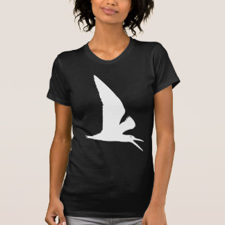 White Skimmer Bird Print T-shirt
