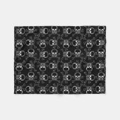 White Skull and Crossbones graphic Pattern Fleece Deken (Voorkant (Horizontaal))