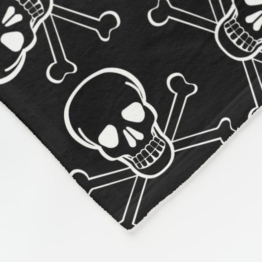 White Skull and Crossbones graphic Pattern Fleece Deken (Hoek)